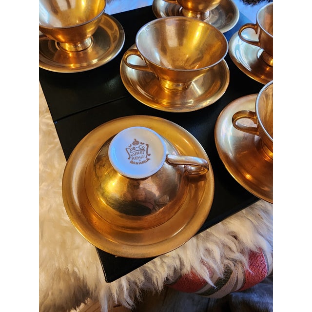 Art Deco Gold Bavarian Porcelain Demitasse Set For Sale - Image 3 of 8