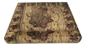2020s Vintage Decorative Faux Leather Book Boxes, Juvale's Antique Stackable Book Storage in Map Design - 2 Pieces