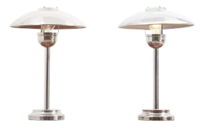 Polished Steel & Chrome Table Lamps, 1970s, Set of 2