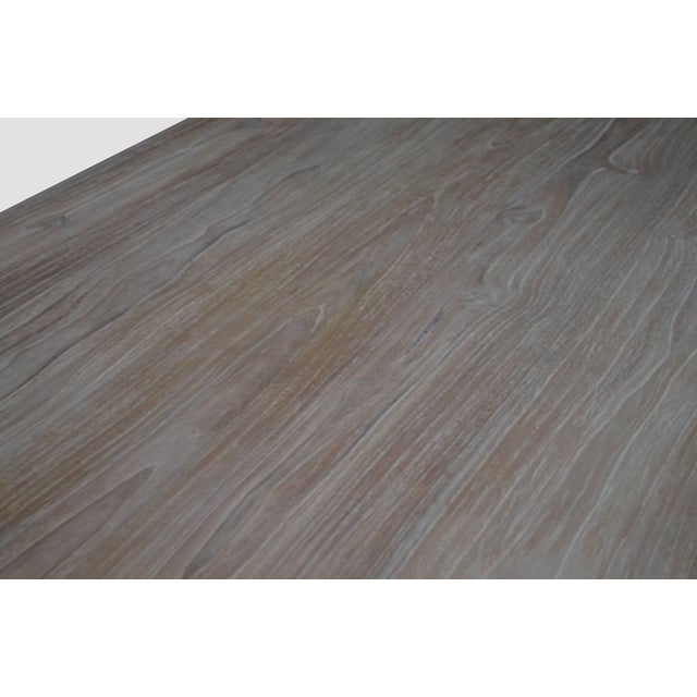Andrianna Shamaris St. Bart White Washed Teak Wood Dining Table For Sale - Image 4 of 5