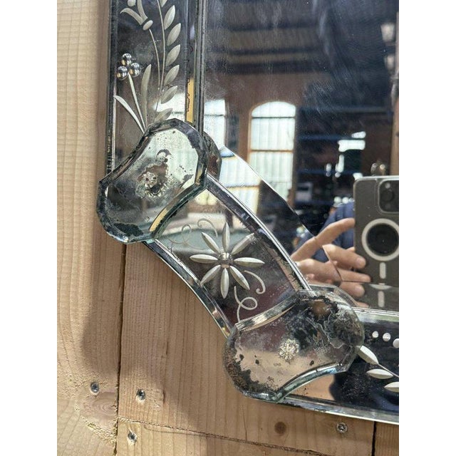 Glass Antique Venetian Mirror, 1900s For Sale - Image 7 of 8