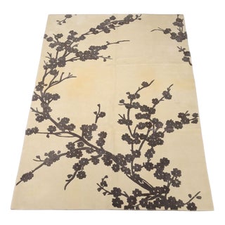 Middle Eastern Floral Gabbeh Rug in Wool For Sale