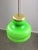 Metal Mid-Century Italian Green Brass and Glass Pendant Lamp For Sale - Image 7 of 11