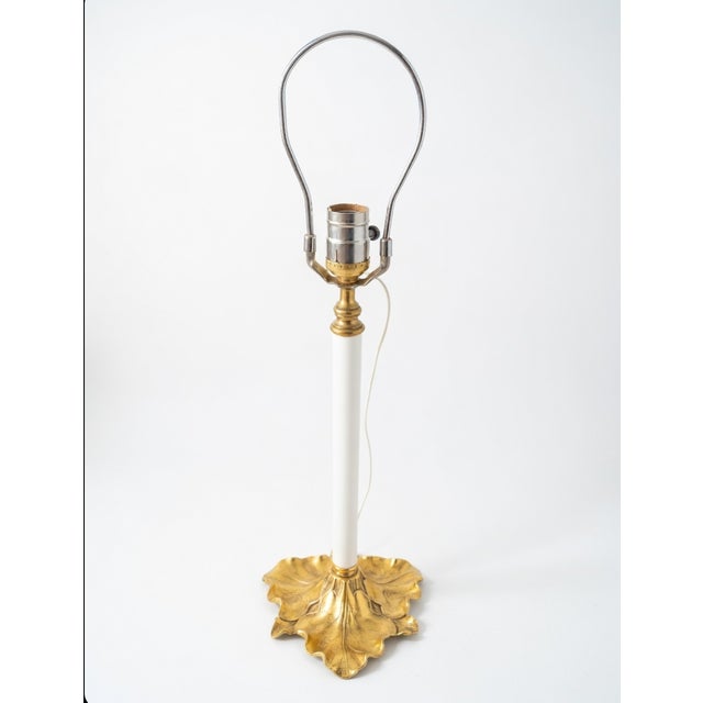 Vintage Art Nouveau Gold Leaf Base Table Lamps For Sale - Image 4 of 12