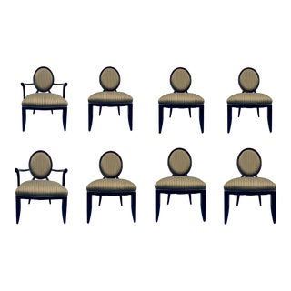 Barbara Barry for Baker Transition Oval X Back Dining Chairs Set of 8 For Sale