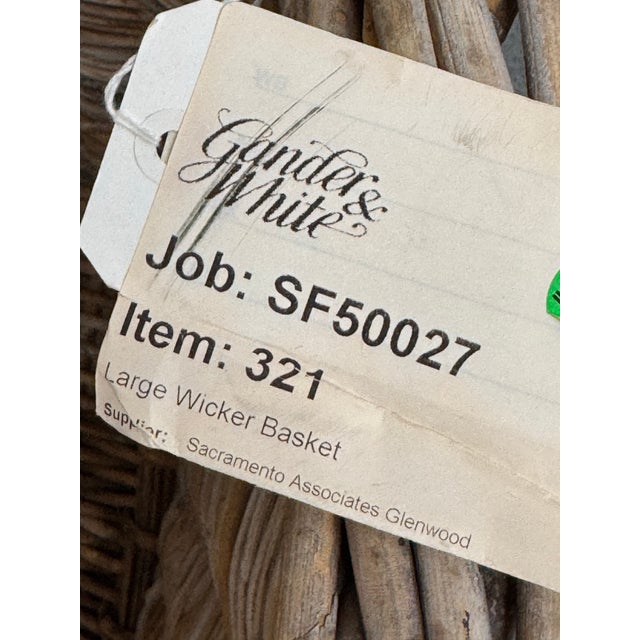 Wood Gander & White French Woven Wicker Basket, Vintage For Sale - Image 7 of 12