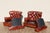Pair of 1990s Henredon Churchill Tufted Distressed Brown Leather Club Chairs For Sale - Image 17 of 18