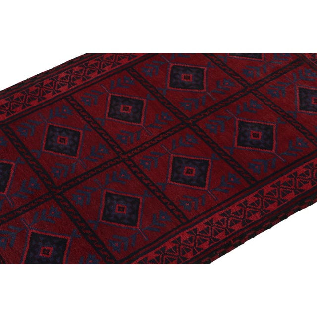 Hand knotted in wool and goat hair, this 4x6 Baluch rug represents a new line of tribal carpets in the Modern Classics...