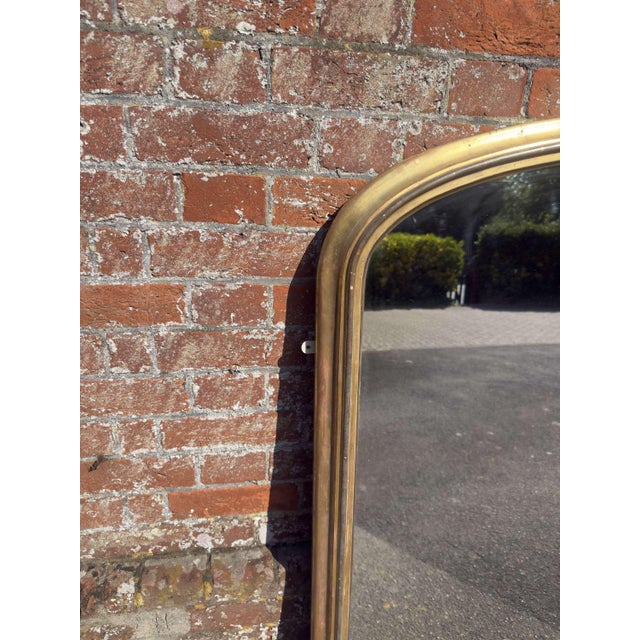 Large Antique English Arched Top Gilt Overmantel Mirror, 1800s For Sale - Image 5 of 7