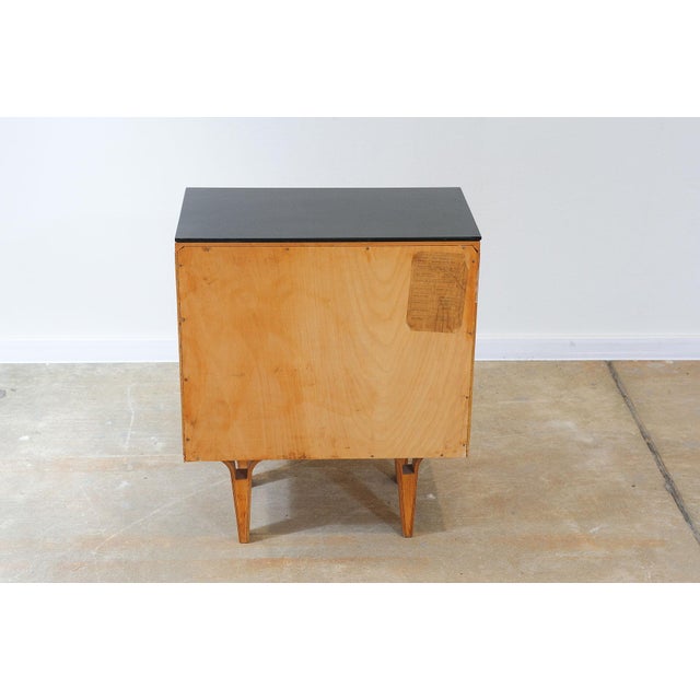 Mid-Century Nightstands in Ash Veneer & Black Glass by František Mezulánik for Nový Domov, Czechoslovakia, 1970s, Set of 2 For Sale - Image 9 of 18
