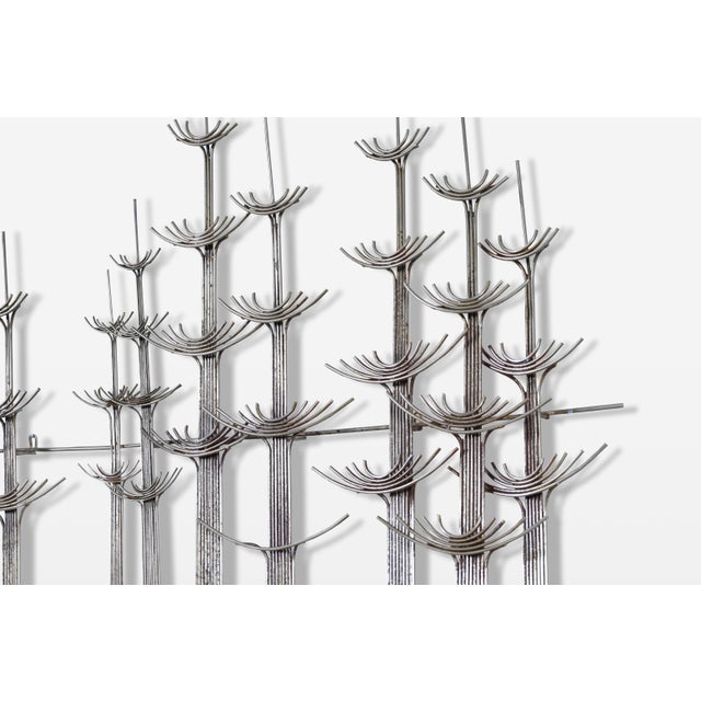 Silver Vintage “Forest” Metal Wall Sculpture by Curtis Jere For Sale - Image 8 of 9