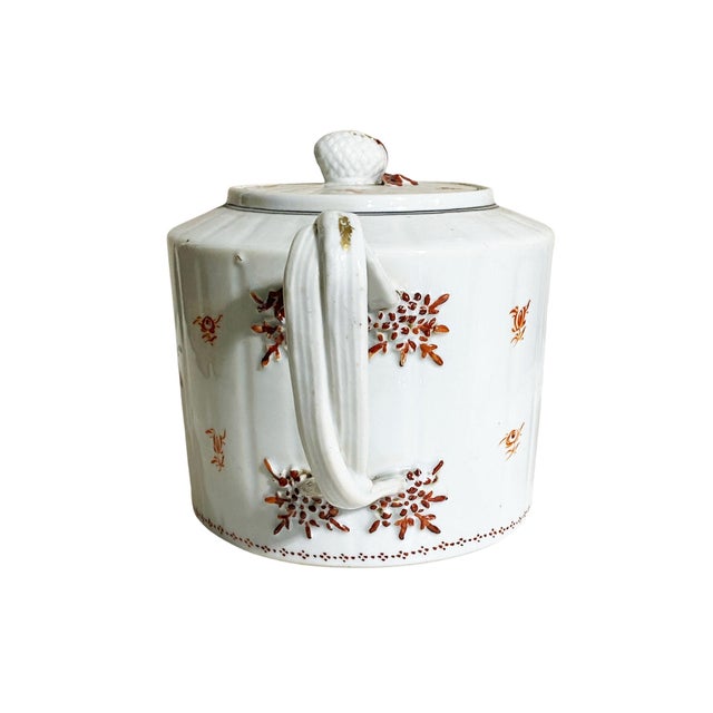 Chinese Chinese Export Porcelain Tea Pot Hand Painted Delicate Flowers C1800 For Sale - Image 3 of 6