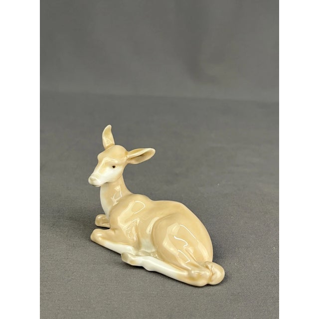 Lladro Vintage MCM Lladro 5314 Mini Deer Porcelain Figurine For Sale - Image 4 of 5