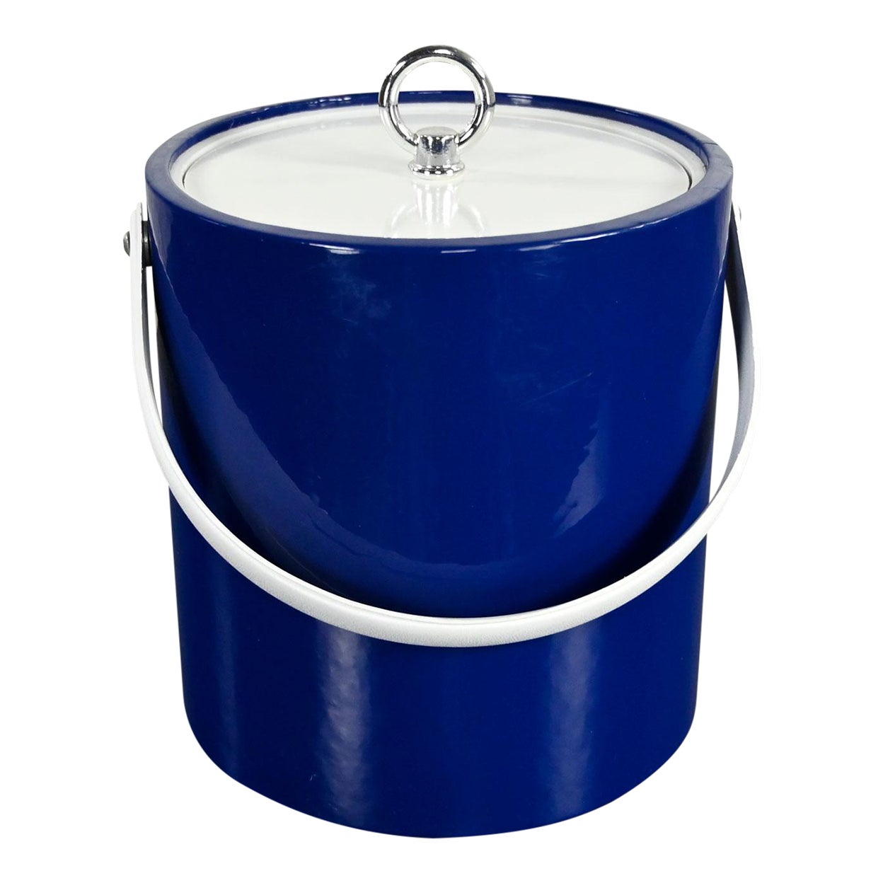 Vintage Mid-Century Modern Blue Ice Bucket by Morgan