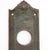 Traditional style bronze Sargent entry door back plate with a dark patina and lock insert. Inscribed Sargent & Co. VF on...