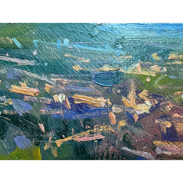 Traditional 2023 Listed Uk Artist Original Impressionist Oil Painting in Gold Plein Air For Sale - Image 3 of 10