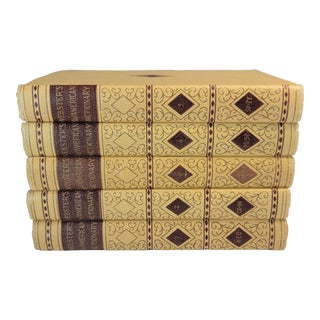 Vintage New Webster's New American Dictionary Volume 1-5 Hardcover Staging Books For Sale