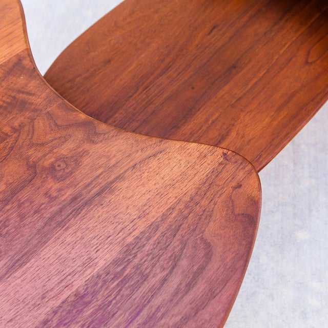 Wood 1960s Restored Space Age Biomorphic Two Tier Coffee Table in Solid Walnut, Attributed For Sale - Image 7 of 12