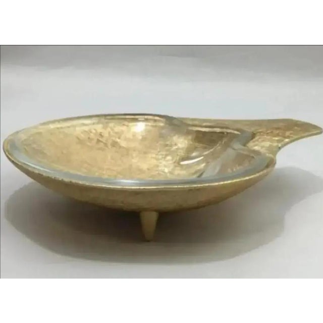 1950s 1950s Hollywood Regency 14 Kt. Gold Plated Florentine Footed Metal Salt Cellars- Set of 4 For Sale - Image 5 of 6