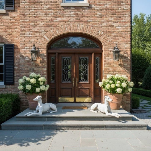 1980s Elegant Pair of Vintage Greyhound Statues For Sale - Image 4 of 4