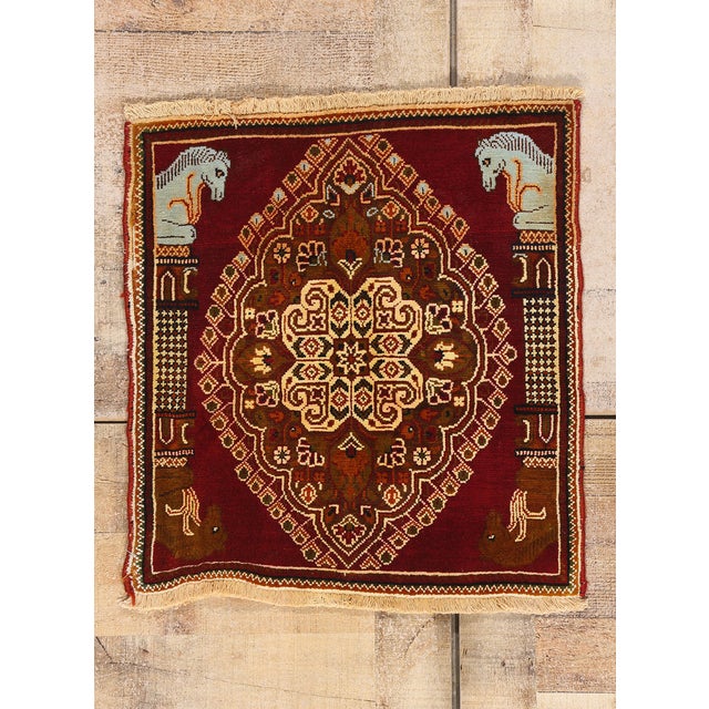 Vintage Persian Shiraz Rug, 02'00 X 02'02 For Sale - Image 10 of 10