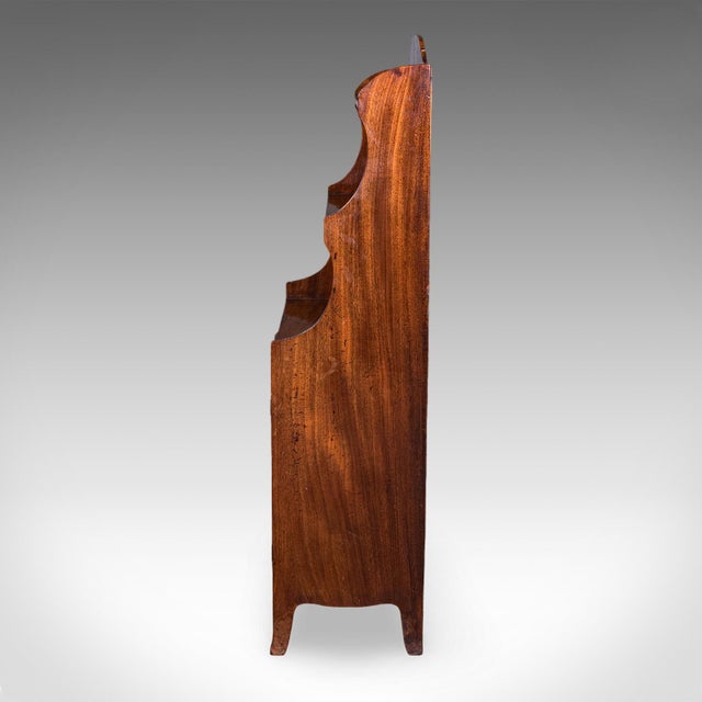 Antique Waterfall Bookcase, English, Petite Chiffonier, Cupboard, Georgian, 1800 For Sale - Image 6 of 10
