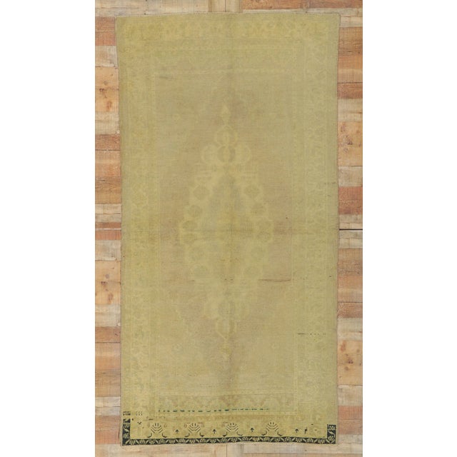 Muted Vintage Turkish Oushak Rug - 04'05 X 08'06 For Sale - Image 9 of 10
