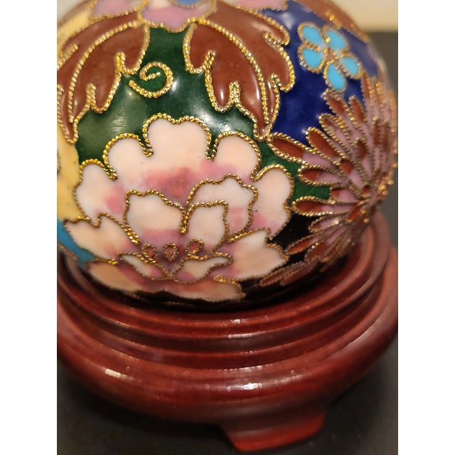 Vintage Cloisonne Enamel Brass Paper Weight For Sale - Image 4 of 9