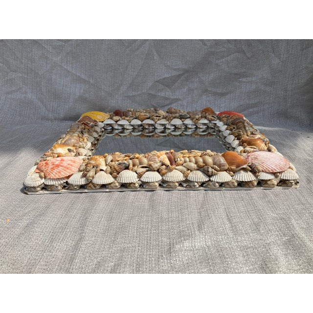 Small Vintage Seashell Wall Mirror For Sale - Image 4 of 10