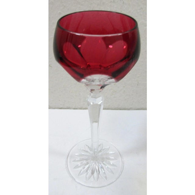 Blue 1990s Fabergé Lausanne Crystal Wine Glasses in Presentation Case - Set of Six For Sale - Image 8 of 18