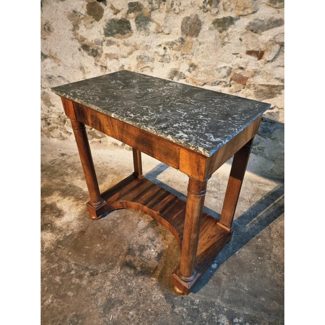 Antique French Console Table with Anthracite Marble Top, 1850 For Sale - Image 5 of 18