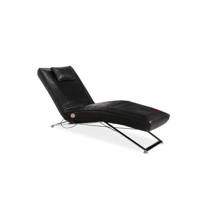 Jonas Lounger in Black Leather with Jeremiah Chrome Frame from Koinor For Sale - Image 6 of 14