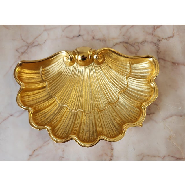 Art Nouveau Sherle Wagner Shell W/ Turtle Feet Gilded Soap/Trinket Dish For Sale - Image 3 of 15