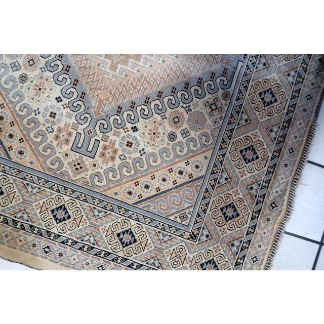 1950s, Vintage Caucasian Shirvan Kilim 4.5' X 5.2' For Sale - Image 9 of 14