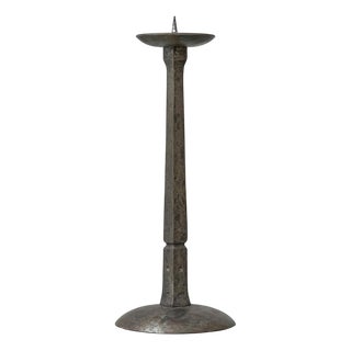 Art Deco Candlegolder in Hand Hammered Metal, 1930s For Sale