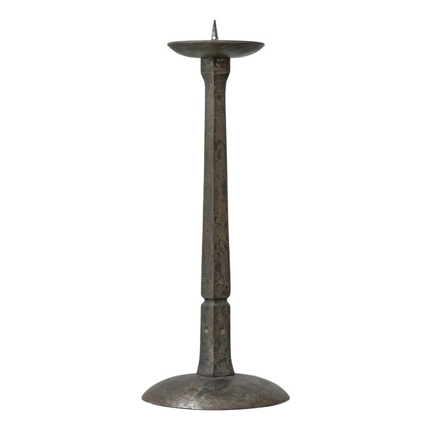 Art Deco Candlegolder in Hand Hammered Metal, 1930s For Sale