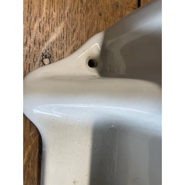 Mid-Century Modern Bathroom White Porcelain Console, 1950s For Sale - Image 3 of 7