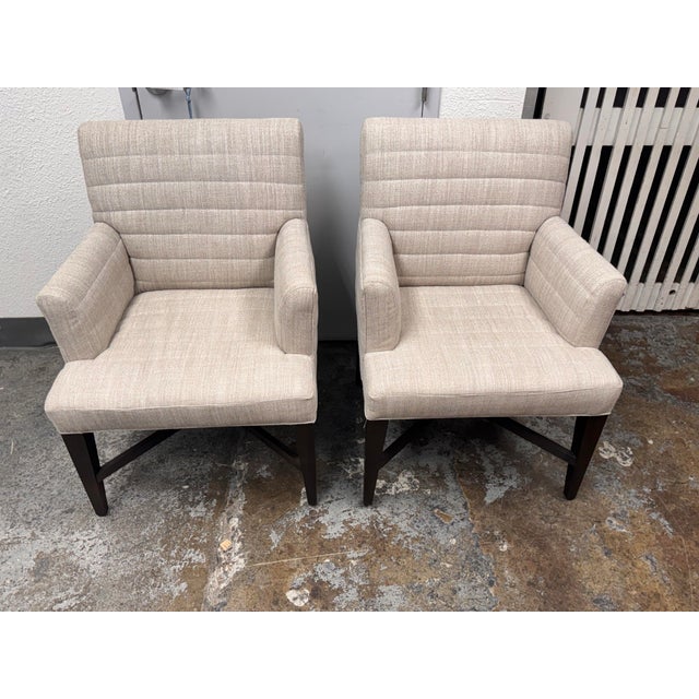 Design Plus Gallery presents a Pair of Channel Tufted Lounge Armchairs, Style 5400-01 by Hickory White. These chairs offer...