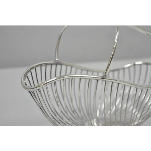 Vintage Mid Century Modern El De Uberti Italy Silver Plated Wire Wine Bottle Holder For Sale - Image 9 of 14