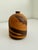 Organic studio pottery clay vase with brown/terracotta matte glaze. Artist signed.