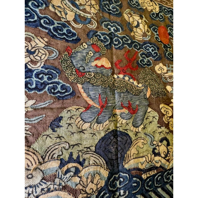 Rare Mid-19th C. Chinese Military Rank Badge — Lion, Petit Point For Sale In San Francisco - Image 6 of 11