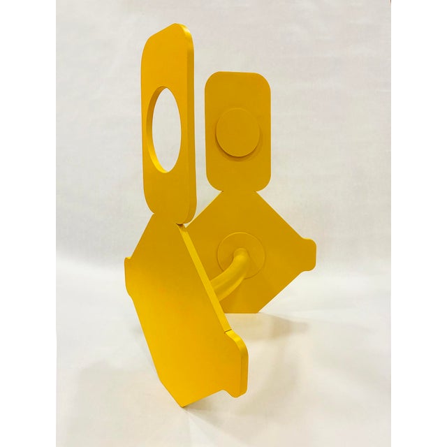 Contemporary "Inside Out Yellow" Welded Aluminum Sculpture by Michael DesRosiers (2024) For Sale - Image 3 of 4