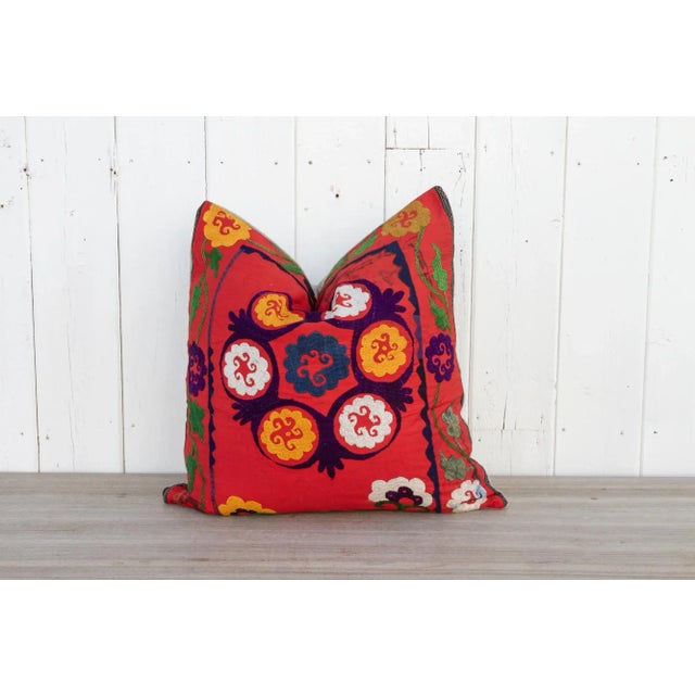 Modern Mia Large Vintage Suzani Pillow For Sale - Image 3 of 10
