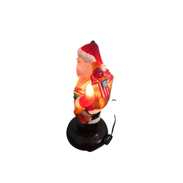 Vintage Old World Christmas Patriotic Santa Lamp Hand Painted 1996 Works Retired For Sale - Image 9 of 11