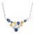 1.99ct Multi Sapphire & Diamond Cluster 14k Gold Pendant Chain Necklace For Sale