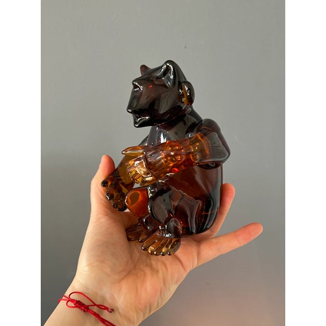 1960s Large Vintage Murano Amber Art Glass Monkey For Sale - Image 5 of 8