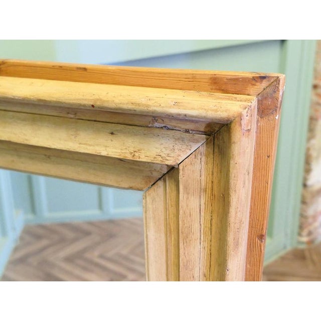 Large Reclaimed Moulded Pine Frame Mirror, 1960s For Sale - Image 4 of 8