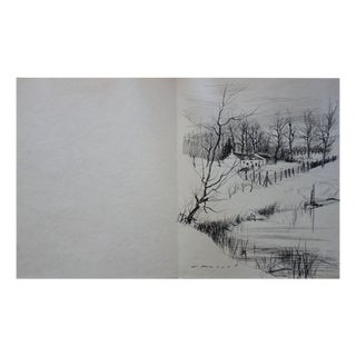 Gaston Barret, Snowy Village, Paper For Sale