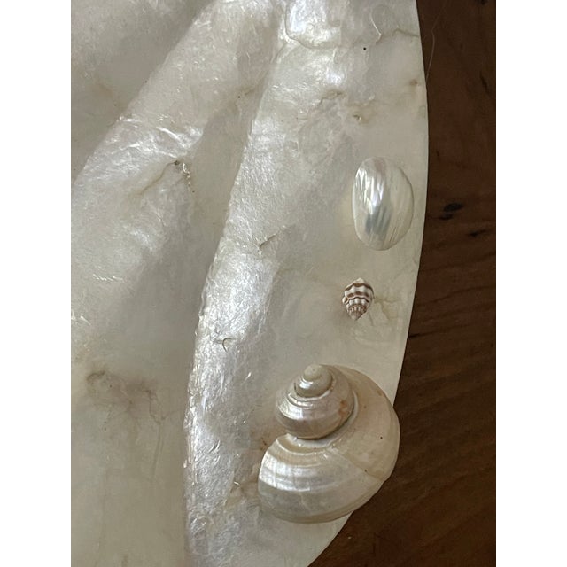 Vintage Capiz Shells Bowl Decorated With Jade and Shells For Sale - Image 4 of 6