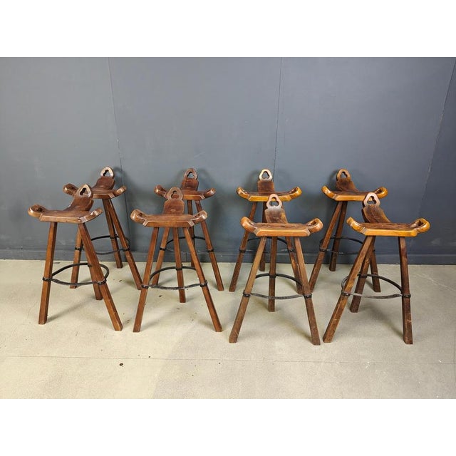Mid-Century Brutalist Bar Stools, 1960s, Set of 8 For Sale - Image 14 of 15